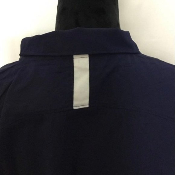 Under Armour Mens Logo Blue Pullover Size L Fan Cloth Windbreaker Shell 3/4 Zip - Picture 5 of 9